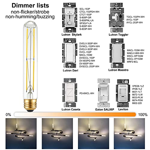Litehistory T10 Led Bulb 6W Equal E26 Led Bulb 60 Watt Dimmable Neutral White 4000K E26 Edison Bulb Ac120V 600Lm Tubular Light Bulb T9 For Rustic Pendant,Island,Chandeliers,Wall Sconces Pack Of 6 #TOP2