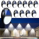 XINREE Solar Deck Lights Outdoor Waterproof, 12 Pack Solar Powered Fence Lights for Outdoor Stair St