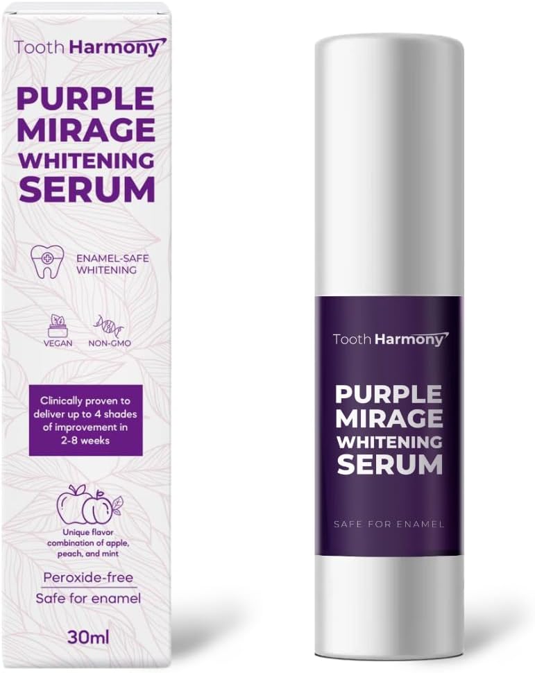 Purple Magic Whitening Serum-30ml | v34 Colour Corrector For Teeth | Purple Toothpaste For Teeth Whitening | Teeth Stain Remover | Enamel Safe & Effective Teeth Whitener Oral care |Apple Peach