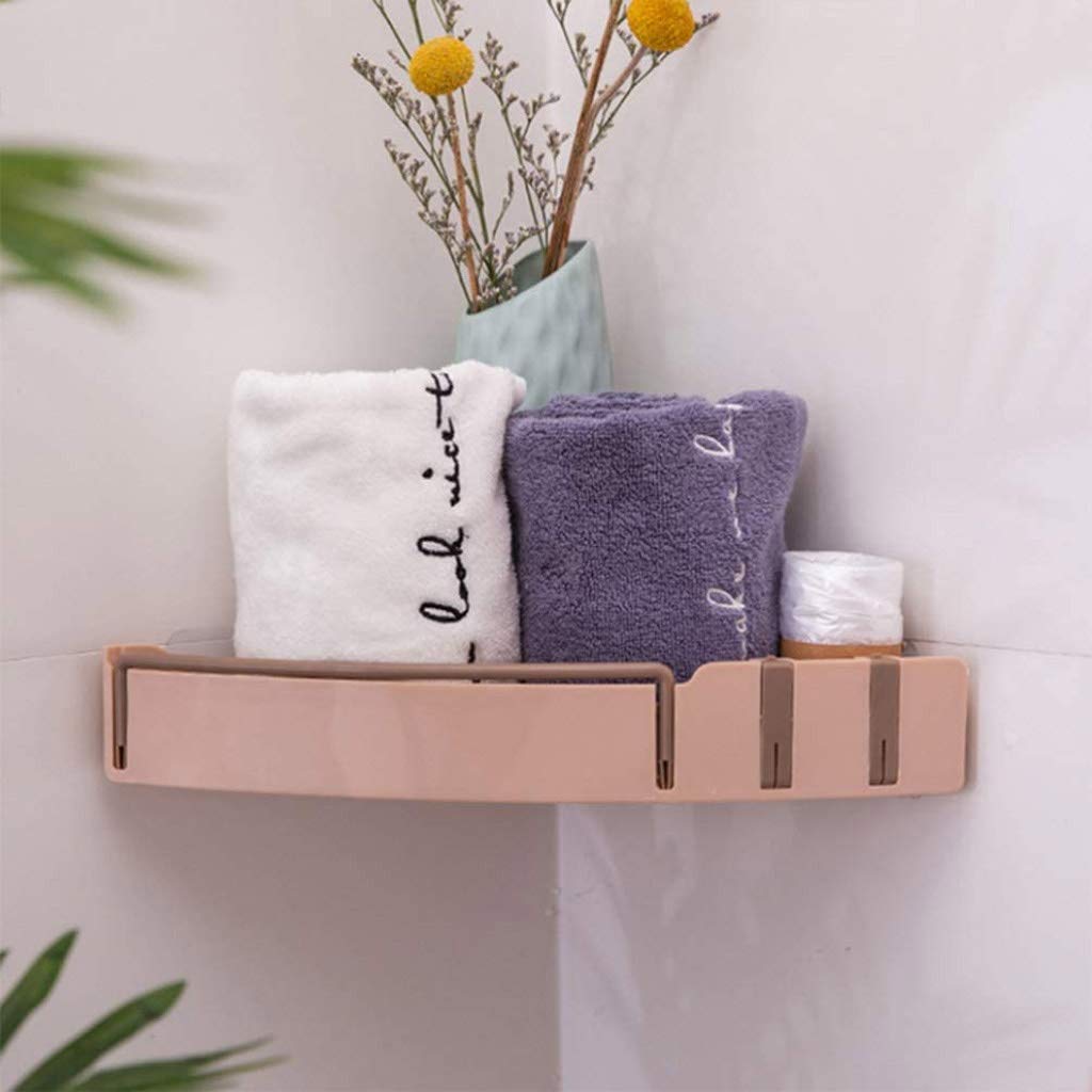 Estante de baño Almacenamiento de baño, Estante de baño Inodoro Tocador Triangular Almacenamiento de toallas Perforación sin pared baño para colgar en la pared