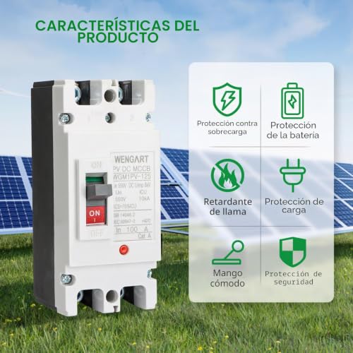 Evite averías en baterías con el disyuntor DC 2P 80A de caja moldeada 2