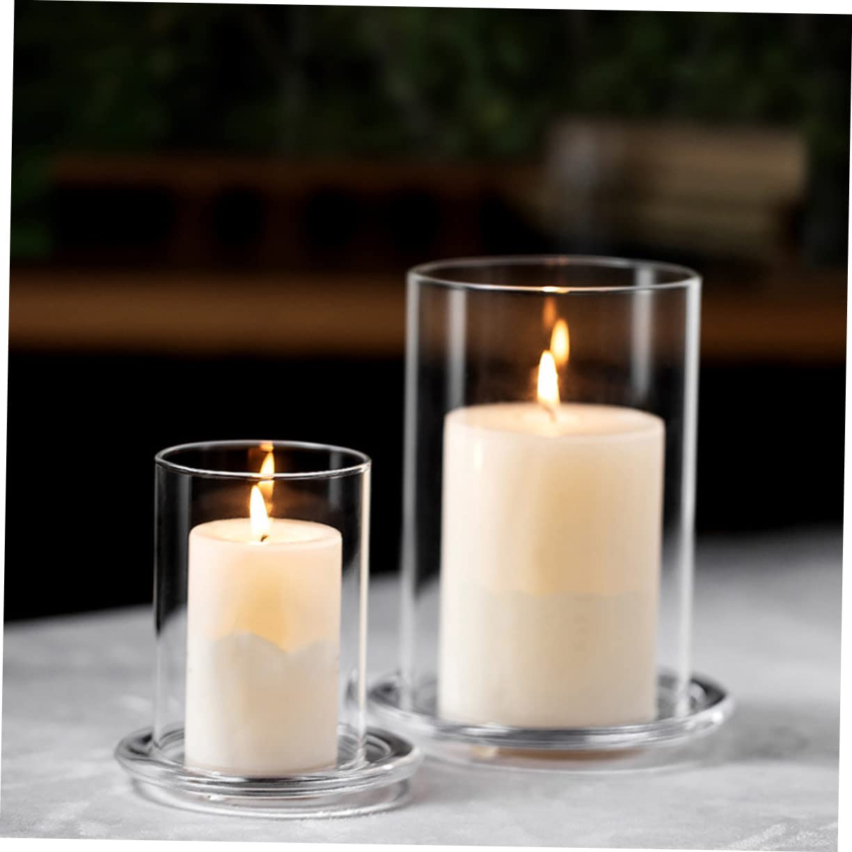 STOBAZA 3 Portavelas De Cristal De Lujo Alto Y Cilíndrico para Velas con Extremo Abierto para Decoración.