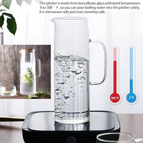 Image of Premium Water and Juice Glass & Borosilicate Glass Jug Set Combo [6 Piece Glass 300ML & 1 Piece Jug 1.8 Liter] Transparent Pitcher Set for Dining Table, Home & Restaurant,Party (MTS - 35)