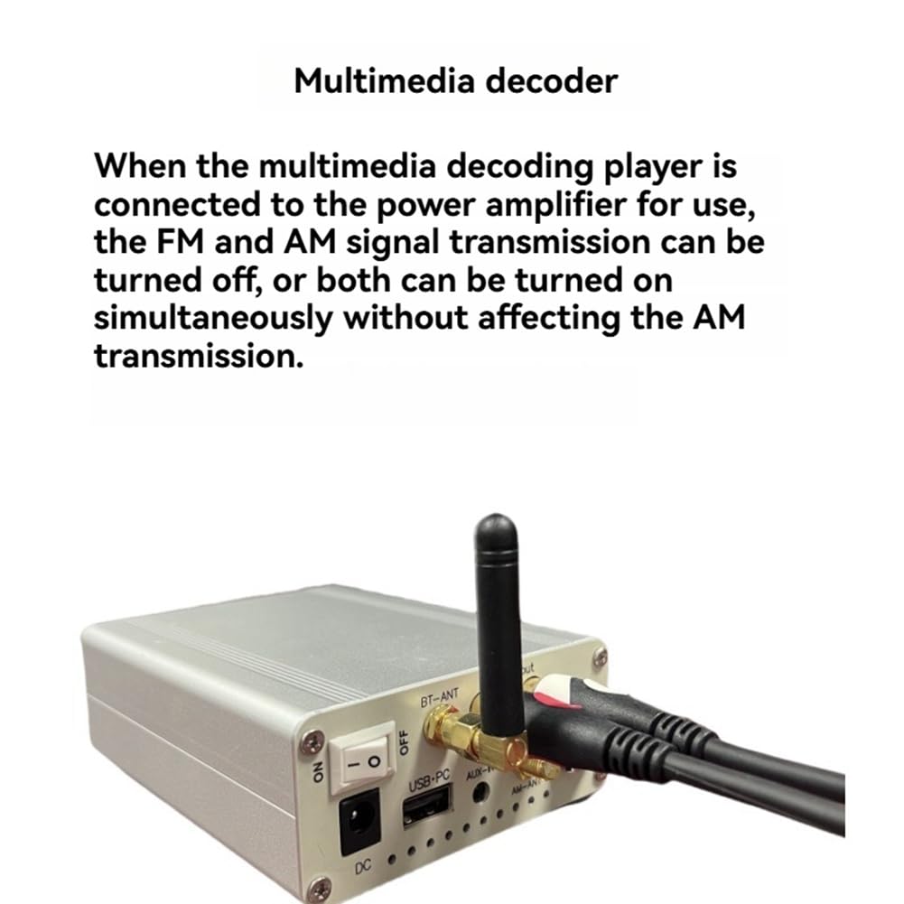 Transmisor de Modulación de Frecuencia FM de 2000 Metros, Modulador de Señal Am, Transmisor Inalámbrico Bluetooth Am FM, Enchufe Europeo. EU Plug