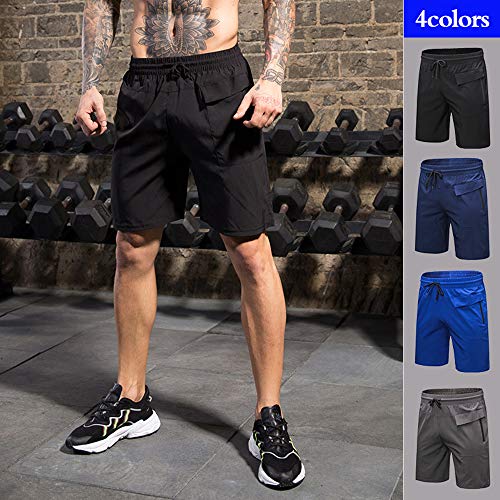 Ajcoflt Shorts de esportes Bolsos de secagem rápida Solto respirável Gym Running Workout Activewear