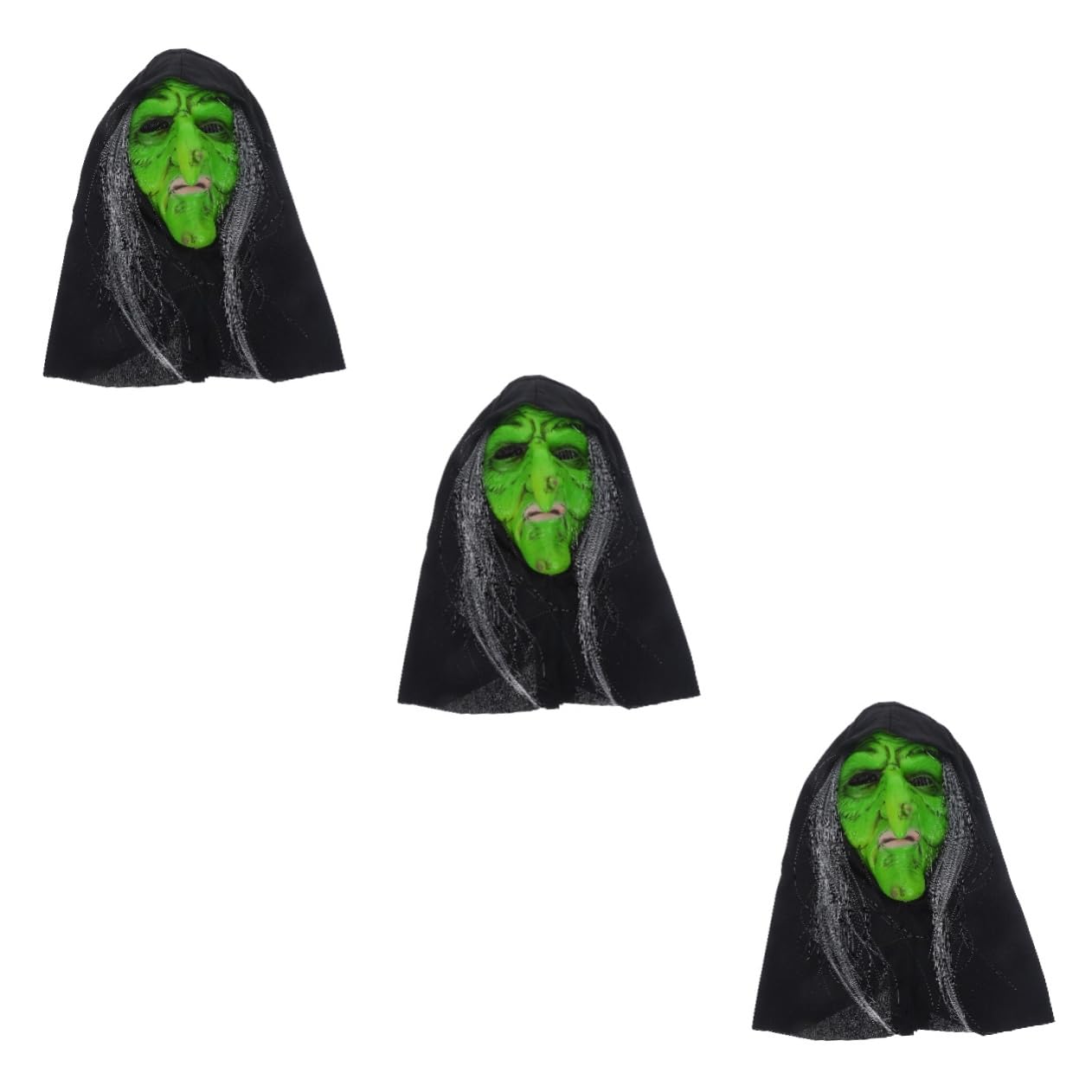 Yardwe 3 Maschera Strega Halloween Spaventosa Leggero per Cosplay e Feste Accessorio Costume Party Festival