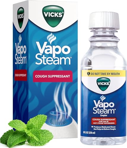 Image of Vicks VapoSteam Medicated Liquid Camphor Cough Suppressant, 8 Oz | VapoSteam Liquid for Humidifiers, Helps Relieve Coughing, Compatible Humidifiers & Vaporizers