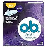 Leichtes Einführen und Entfernen: Dank der einzigartigen SilkTouch Oberfläche eignen sich die o.b. Flexia Tag+Nacht Normal Tampons für mittelstarke bis starke Tage und lassen sich besonders leicht einführen und wieder entfernen