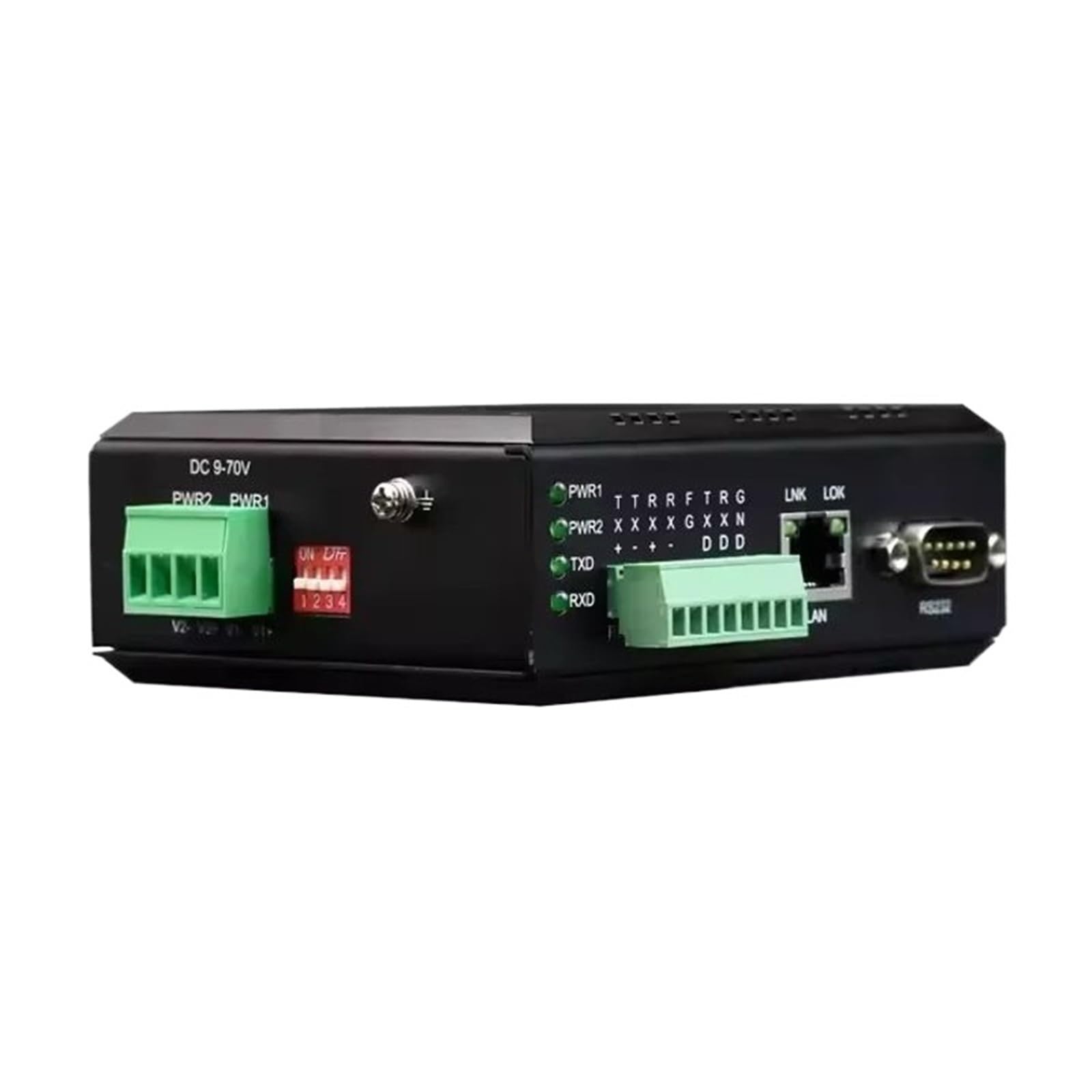 Przemysłowy konwerter IP na szynę DIN Sreial RS232 RS485 RS422 na serwer Ethernet RJ45