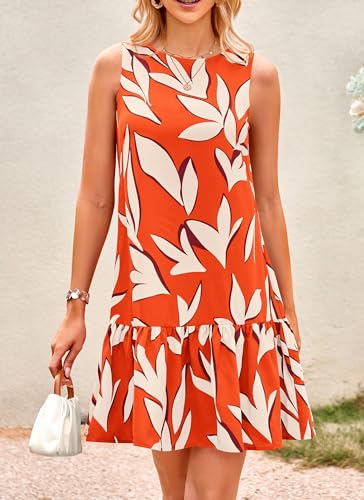 Image of PRETTYGARDEN Women's 2025 Summer Boho Floral Mini Dress Sleeveless Backless Short Wedding Guest Beach Vacation Sundresses