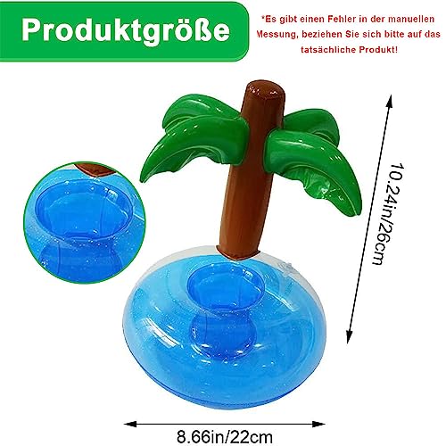 LATRAT Pack of 4 Inflatable Palm Tree Coasters, Jumbo Coconut Palms, Drinking Cup Holders - Image 3