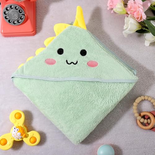 Image of Baby Hooded Towels,31 x 31 in Baby Washcloths, Infant Super Soft Baby Bath Towels with Hood for Toddlers1-3,Highly Absorbent Viscose Hooded Towel for Boys, Girls, Newborn Essentials