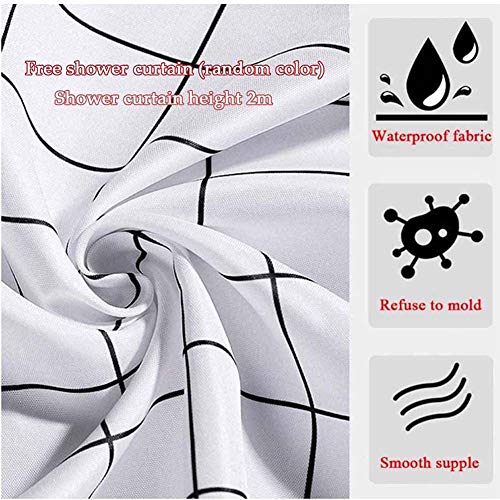 Tringle à rideau de douche incurvée extensible blanche sans perçage