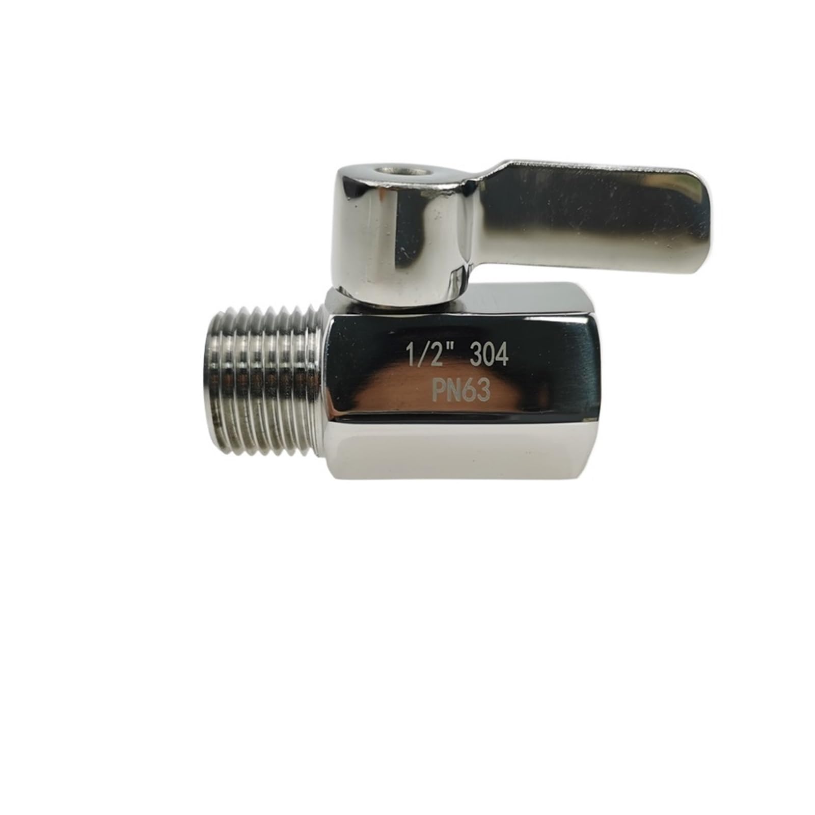 Mini robinet à bille en acier inoxydable anti fuite vanne filetée 1/2 poignée