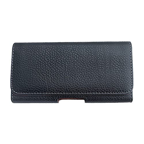 Leather Phone Bag with Belt for Men,Cell Phone Belt Holder Clip Case ID Card Carrying Pouch(6.3inch)
