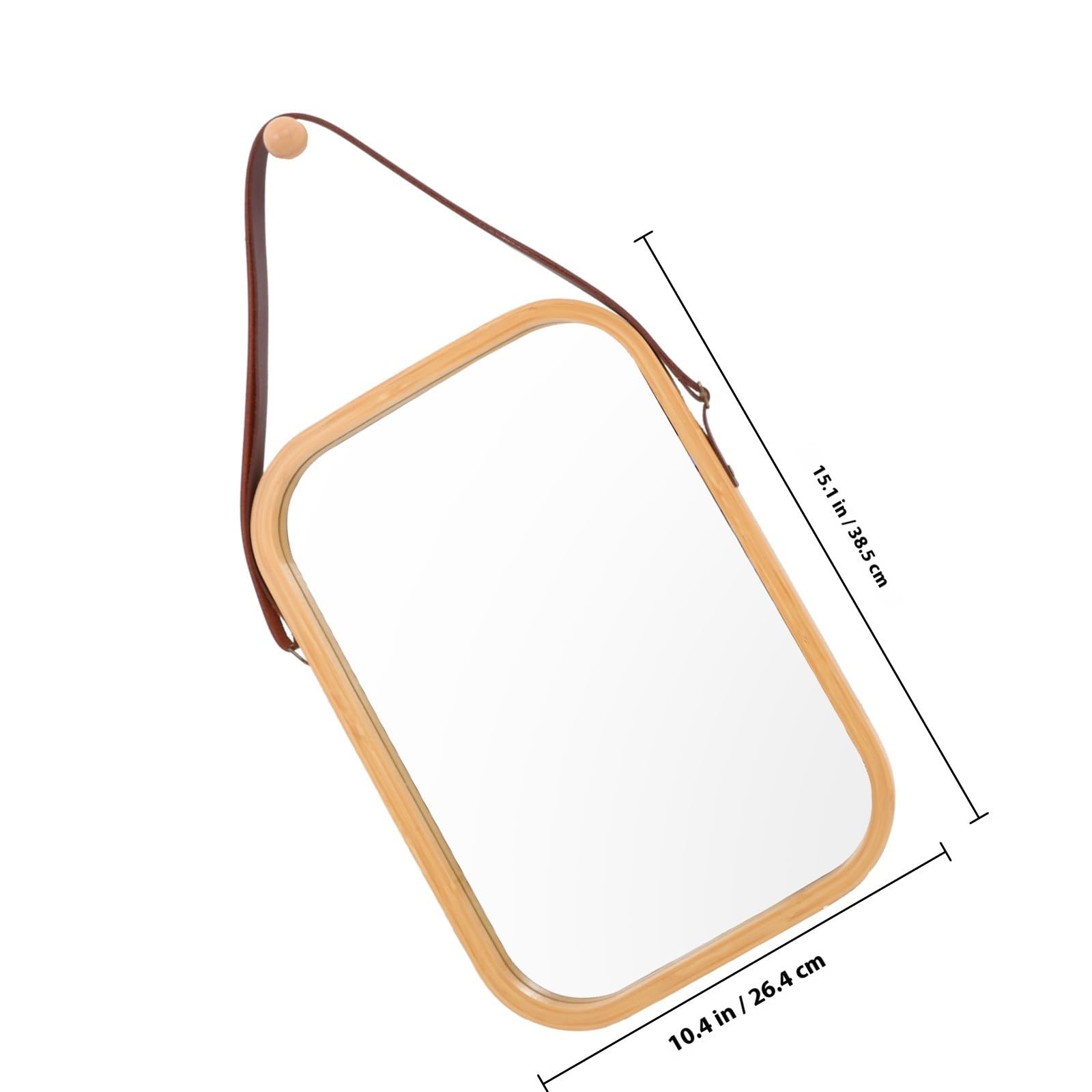 Toddmomy Espejo de Pared Rectangular Marco de Bambú, Baño y Hogar