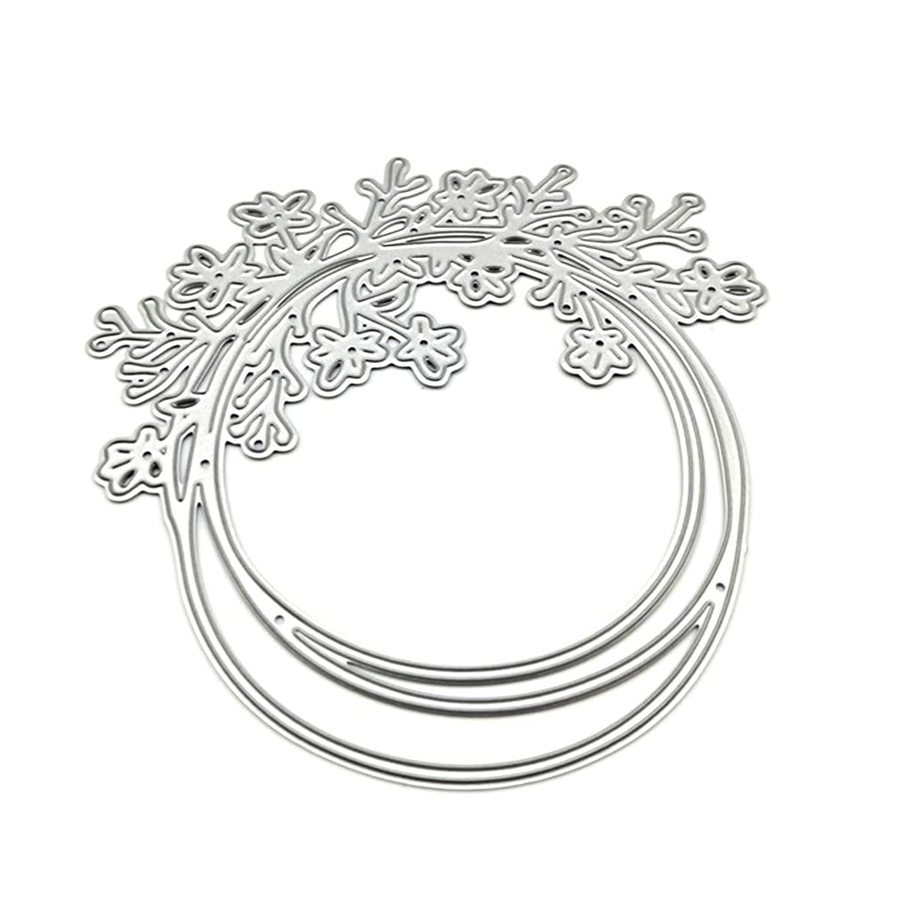 Maxtonser Flower Wreath Clear Stamps Embossing Mould, Printing Carbon Steel Mould for Card Making and Scrapbooking