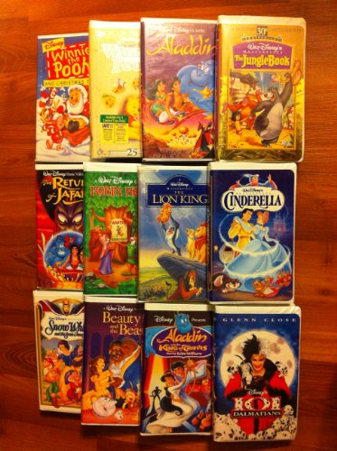 walt disney's 12 pack: Winnie the Pooh and Christmas Too , The Many Adventures of Winnie the Pooh, Aladdin (A Walt Disney Classic), Disney's The Jungle Book , The Return of Jafar, The Fox and the Hound, The Lion King (A Walt Disney Masterpiec