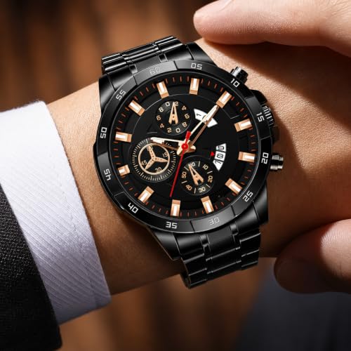 Image of KITCONE Multicolour Dial Analogue Men's Wrist Watch with Date Calendar, Metal Case and Strap Chronographs is Decorative Non Functional - MZ1