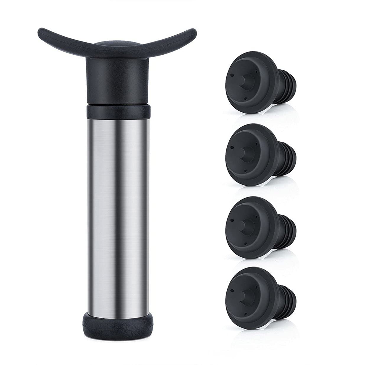 Timetided Vacuum Pump Wine Pump with 5 Wine Bottle Stoppers Wine Saver Vacuum Screen Protector and Rubber Wine Stopper Kit