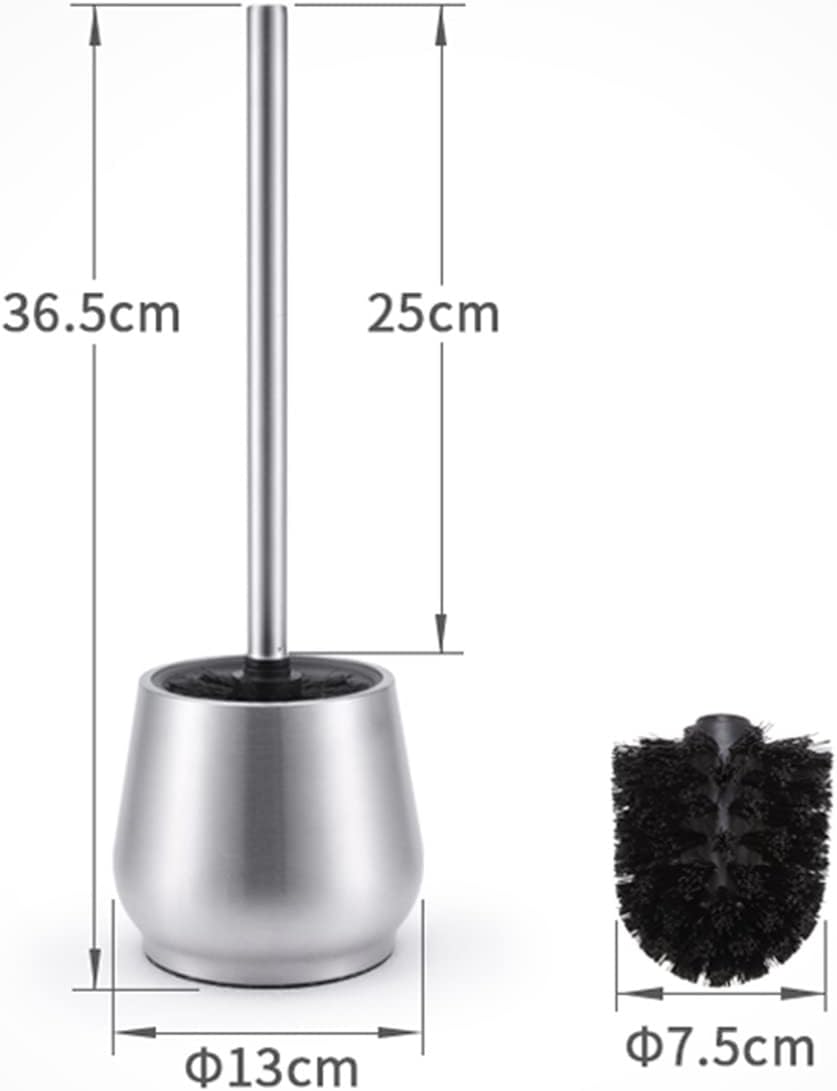 INPETS 304 Stainless Steel Toilet Brush Set Teardrop-Shaped Bathroom Cleaning Brush Base WC Cleaning Accessories
