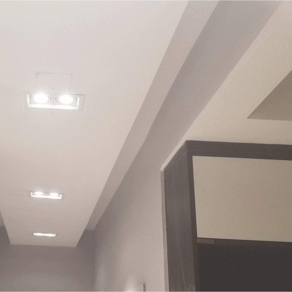 Hertl Foco de techo COB de aluminio blanco, panel de rejilla comercial moderno, luces de techo, luz LED empotrada cuadrada, reflector de moda, escaparate de ropa integrado integrado, lámpara de decora