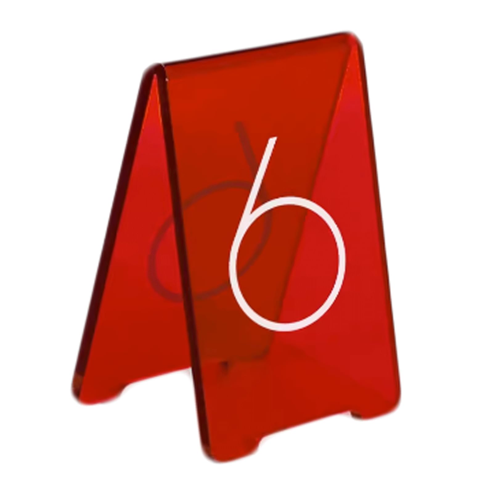 Números de mesa, minisoporte de acrílico translúcido for menú de mesa, 6 piezas, soporte de número de mesa multicolor, tarjetas de lugar de acrílico for comedor, restaurante(Red)