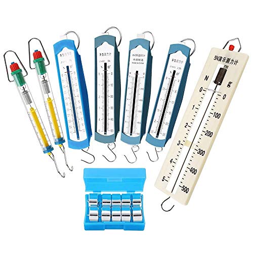 8Pcs Lab Federwaage Haken Gewicht Set Force-Meter-Messgerät Dual-Skala Federkraftmesser 1 N 2,5 N 5 N 10N Digitale Personenwaagen