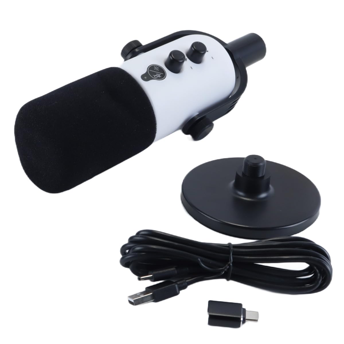 Microfono dinamico da gioco USB/XLR per registrazione podcast, streaming di giochi su PC e computer con jack per cuffie, supporto da tavolo