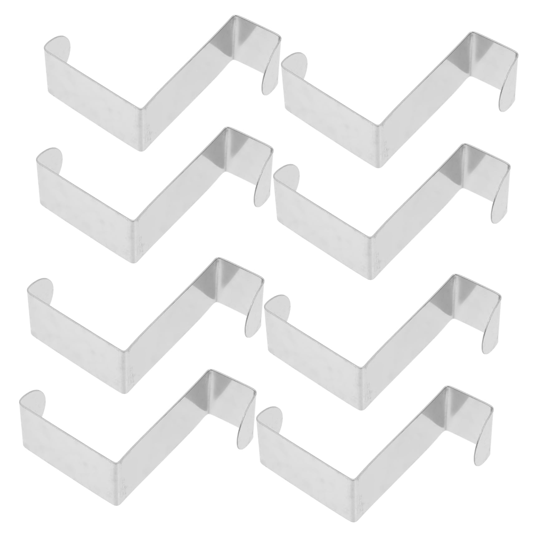 SOLUSTRE Stainless Steel Z-Shaped Door Hanger Hooks 8pcs Organizer for Cabinet Wreath Purse Kitchen Towel Over Door Rack