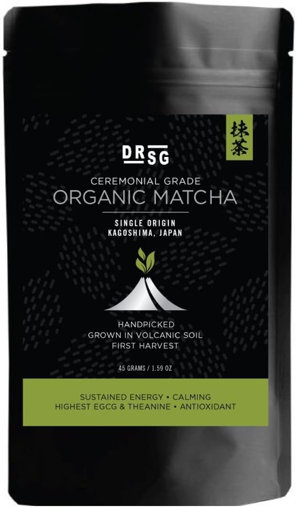 Dr Steven Gabriel Lab Tested Organic Japanese Matcha Green Tea Powde - 4x more Theanine compared to regular Ceremonial Grade, Highest EGCG & Antioxidant Rich, Restocks in 2026
