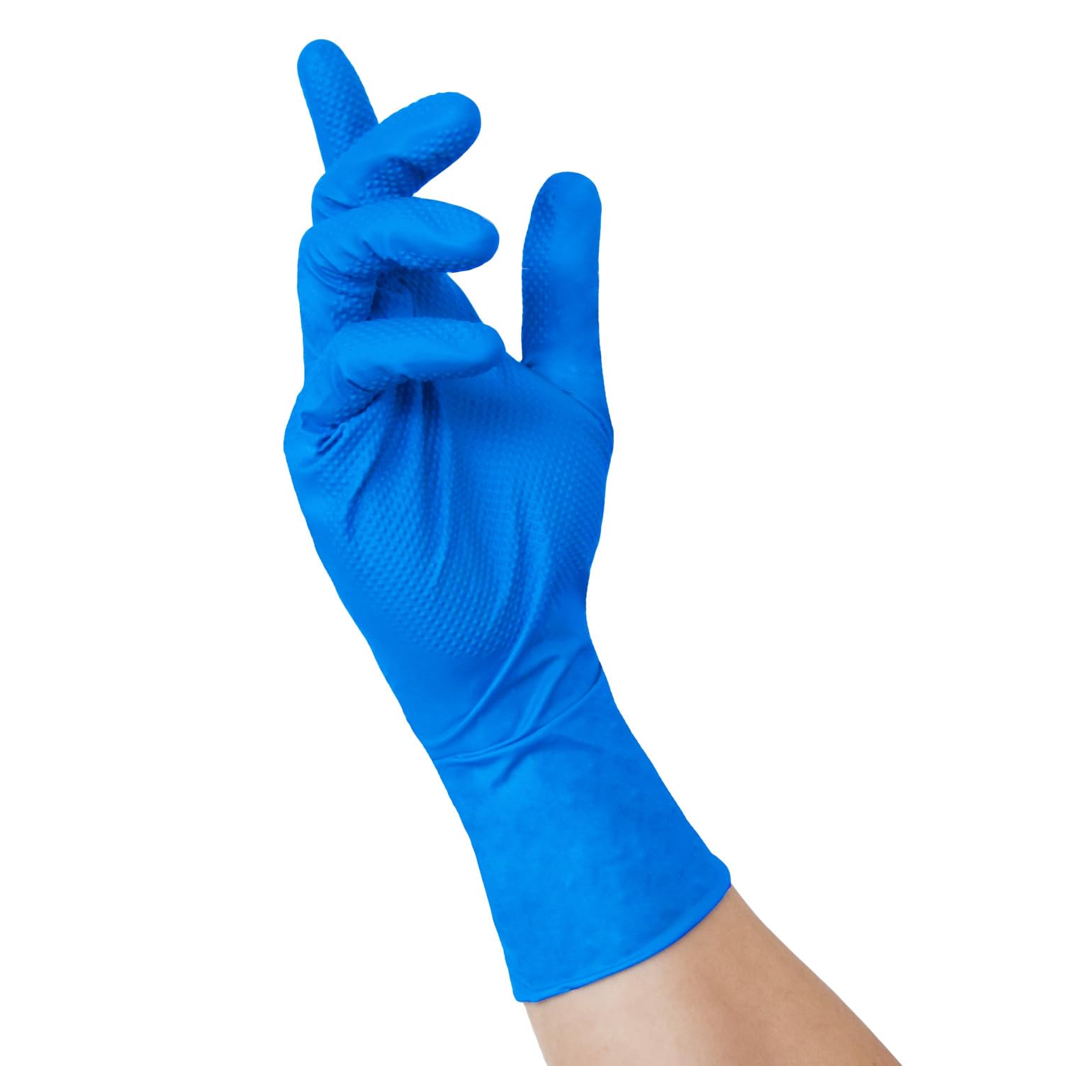 TOUGH GRIP N 300 Guanti monouso in nitrile blu, EN ISO 374, taglia 2XL