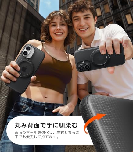 undefined TORRAS iPhone 17 用ケース 【カチカチ・多機能360度回転スタンド】リング Ostand O3 Fitness MagSafe対応 米軍MIL規格耐衝撃 スタンド 指紋防止 黄変防止 カメラコントロールボタン付き ストラップホール 半透明 撮影/動画視聴/日常の記録 手のひらサイズの映像革命 ブラック の商品画像 6