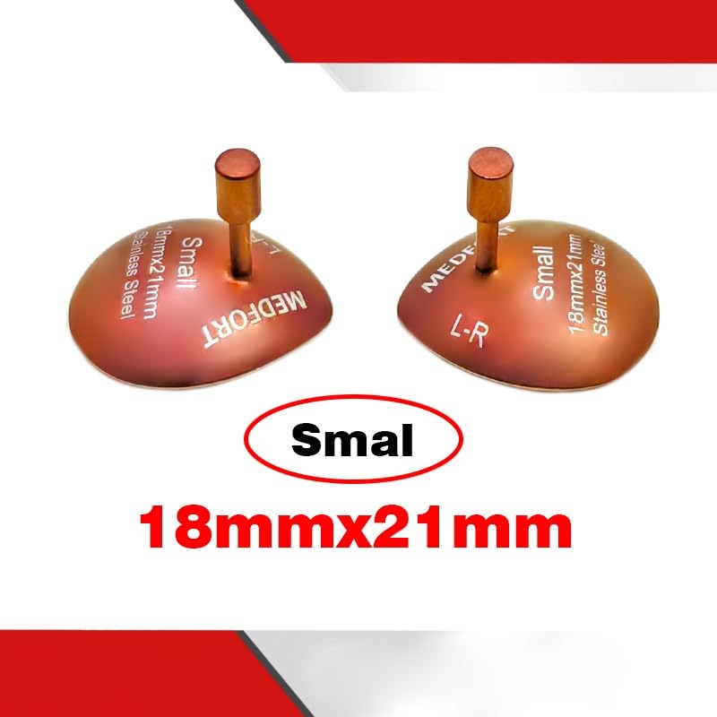 Corneal Eye Shield Protector, Stainless Steel, 18mm x 21mm Small, Rose Gold, 2-Piece Set, Model II