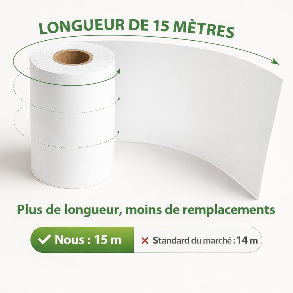 Papier Thermique pour Carte Bancaire Rouleaux TPE/CB 57x35 15m Lot de 20 Sans BPA