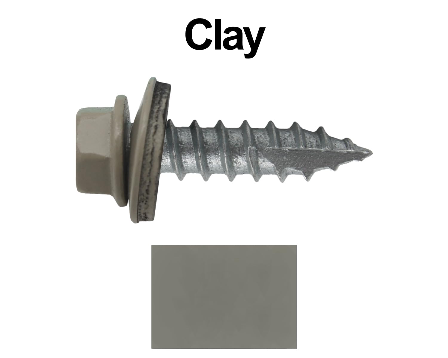 #14 Metal Roofing Screws: (2000) Screws x 1" Clay Hex Head Sheet Metal Roof Screw. Self Starting/Tapping Metal to woodsheet Metal Screws with EPDM Washer. for Corrugated Roofing