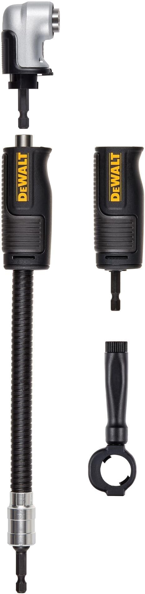 DEWALT Right Angle Drill Attachment, 12 in 90 Degree Drill Adapter, Compact 4-in-1 Modular FLEXTORQ Impact Ready Straight Flexible Shaft (DWAMRASETFT) (Pack of 5)