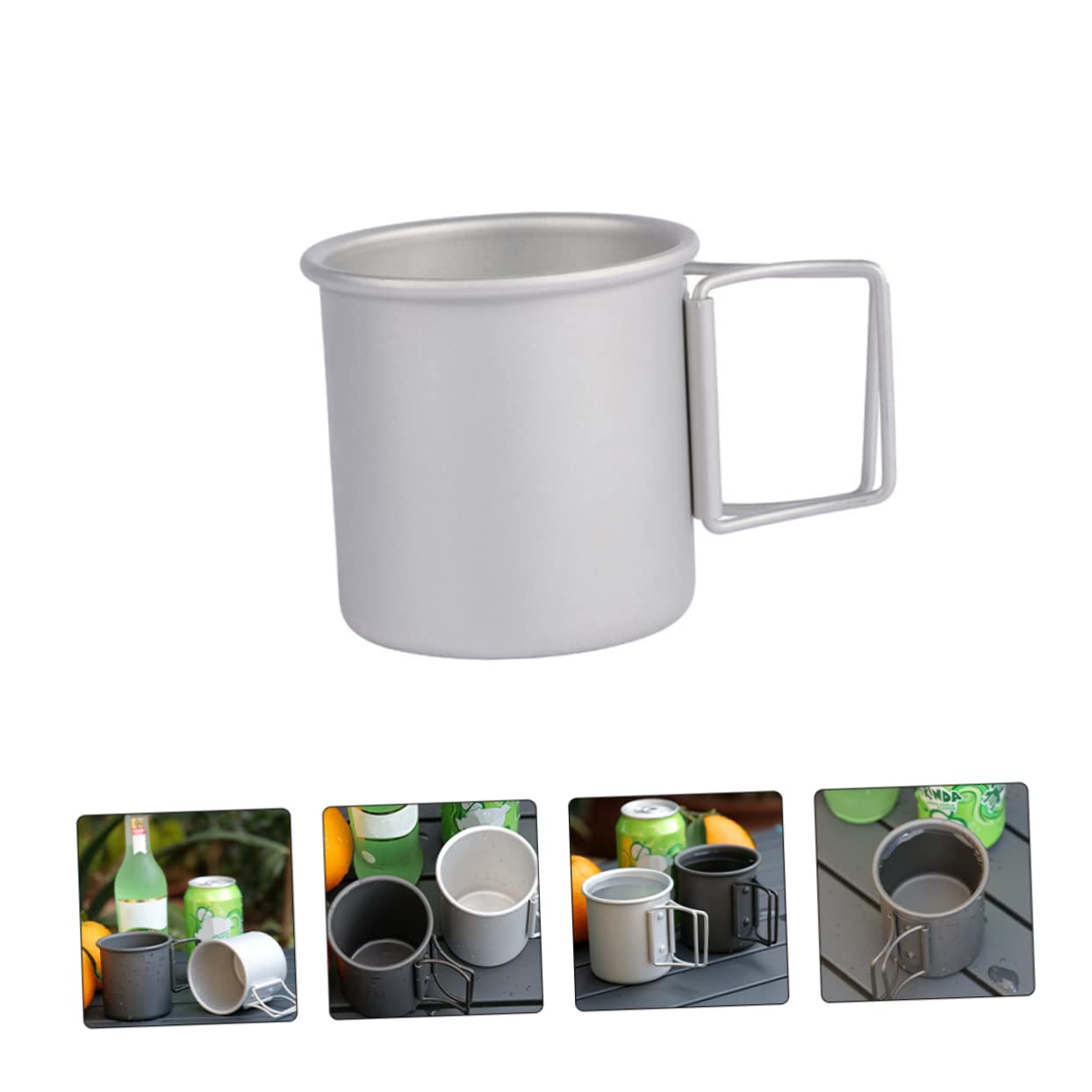 TOYANDONA 2 set Tazza Pieghevole In Alluminio Per Acqua Potabile Manico Per Esterni Da Viaggio Da Campeggio Pieghevole Portatile Contenitore Per Acqua 2 pezzi*2