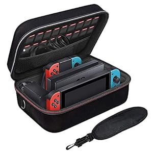Carrying Case for Nintendo Switch Travel Case for Nintendo Switch Protective Case Compatible with Nintendo Switch Console & Joycon & Accessory with Soft Lining & Shoulder Strap