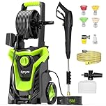 Pressure Washers, 2000W 160Bar 540L/H Jet Washers Pressure Washers with Foam Cannon, 4 Nozzles, 8M High-Pressure Hose, 6M Power Cord, Power Washer for Cars, Fences, Patios, Decks, Patios and Driveway