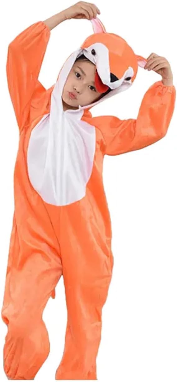 Fox Costume for Kids 1-8 Years | Animal Costumes for Kids | Fox Jumpsuit Halloween Costume for Boys Girls | Cosplay Fancy Dress Fox Costume for Toddlers and Baby