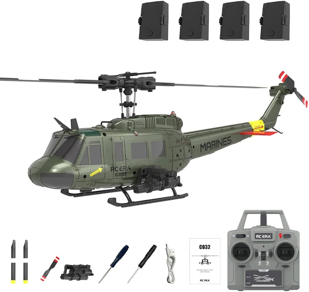 RC ERA C032 UH-1 Huey RC Helicóptero Juguetes para adultos, escala