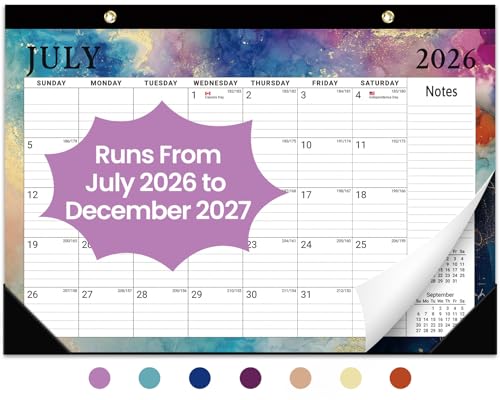 Image of Taja Desk Calendar 2026-2027, Jul 2026-Dec 2027, 18-Month, 17 inch x 12 inch