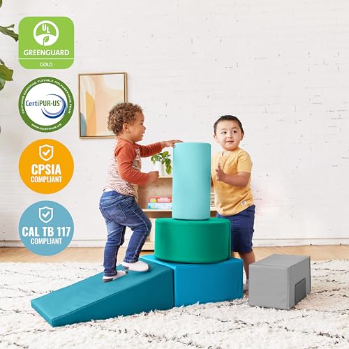 Image of ECR4Kids SoftZone Crawl and Climb Playtime Playset, Building Blocks, Contemporary, 6-Piece