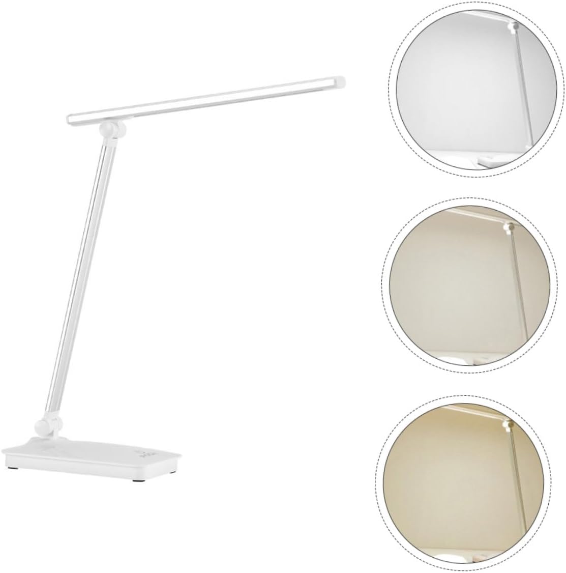Rechargeable LED Desk Lamp with USB Charging Port Touch Control Durable Silver Design for Home Office Reading Flexible Lighting Angle and Modern Style