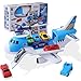 Herefun Aerei Giocattolo Bambini, Aeroplani Giocattolo Set, Giocattoli Educativi Veicoli, 1 Aereo, 9 Auto, 1 Aereo Trasportatore