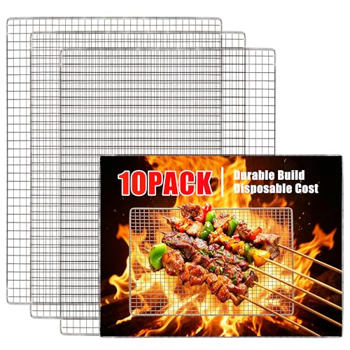 SefyAog 10 PCS Disposable Grill gratesGrill mesh 11.815.7 inchDisposable Grill Topper for Outdoor BBQ PartiesGrill net can Withstand high temperatures