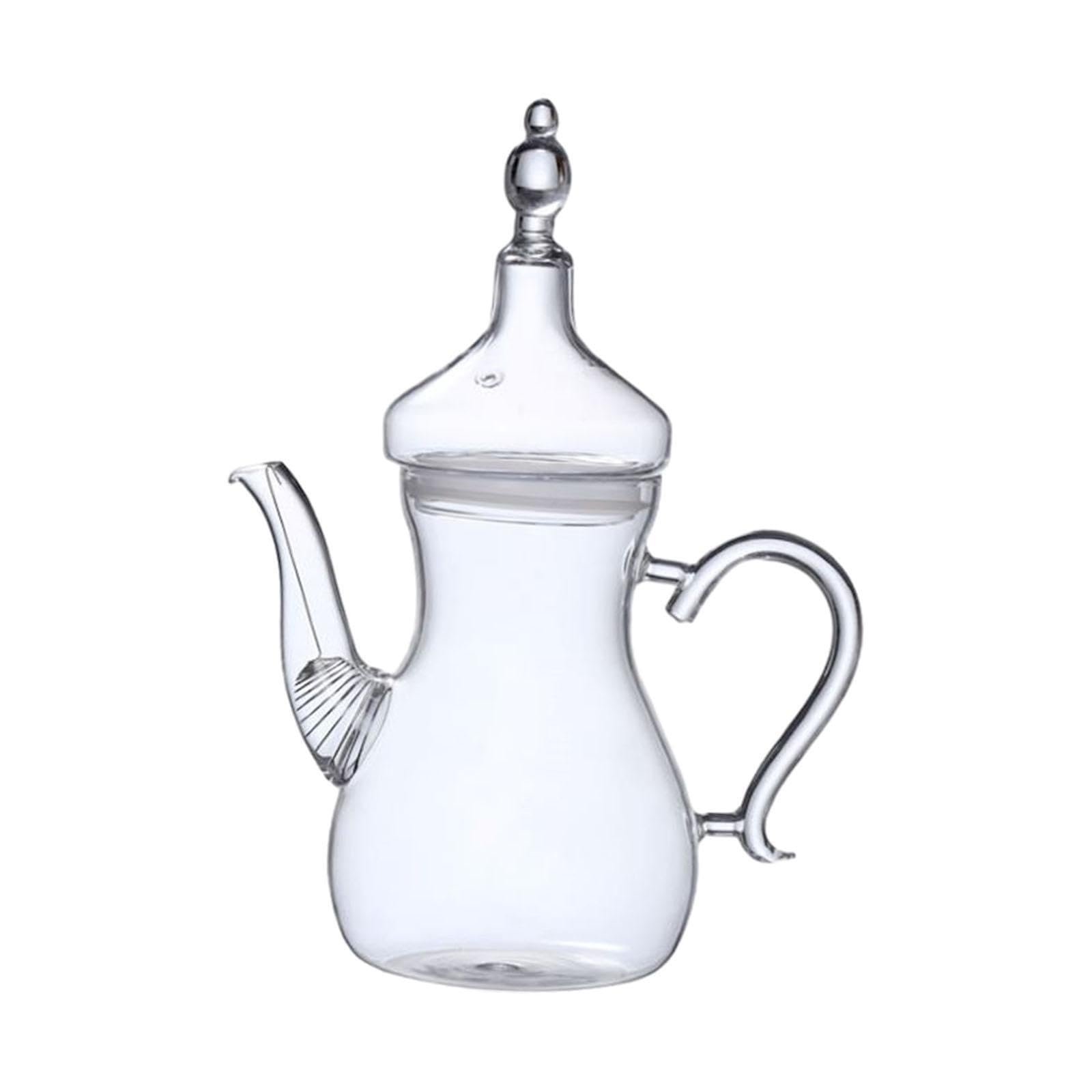 Teekanne aus losen arabischen Gläsern, 1000 ml, hitzebeständig, klares Glas mit Deckel, großes Fassungsvermögen, hochwertiges Borosilikatglas