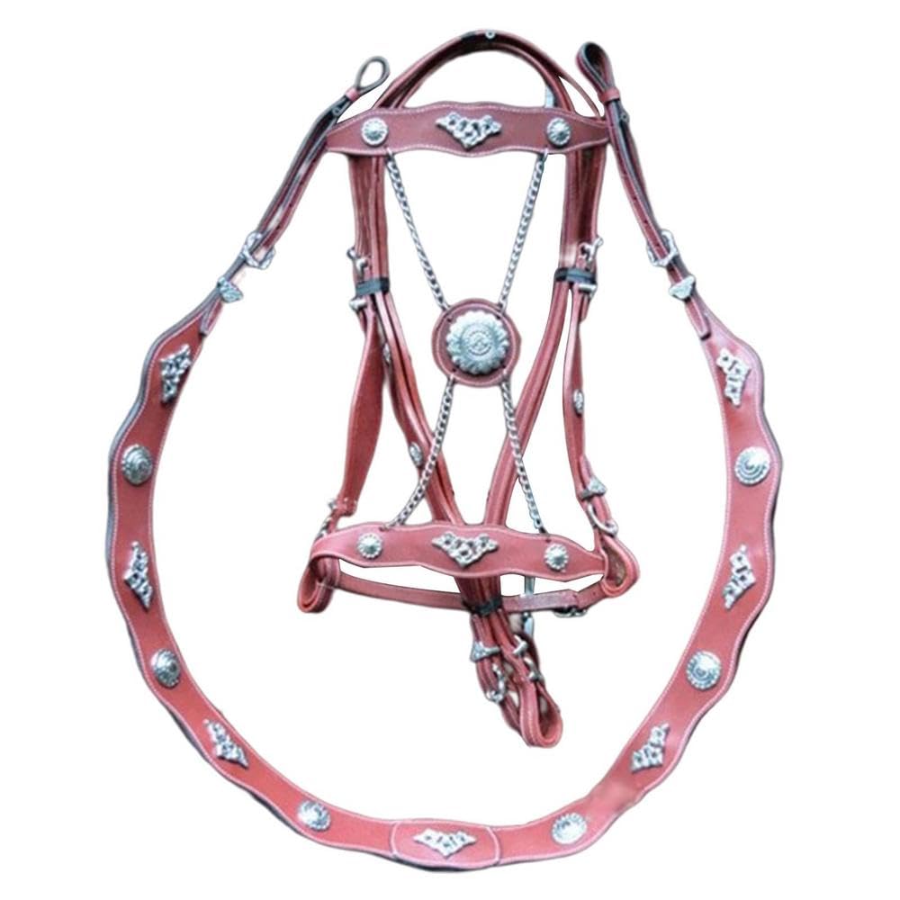 Halfter Für Pferde Ungefesselte Halfter und Führseile aus PU-Leder for Pferde, ergonomisch, bequem, mit Metallschnalle(Red)
