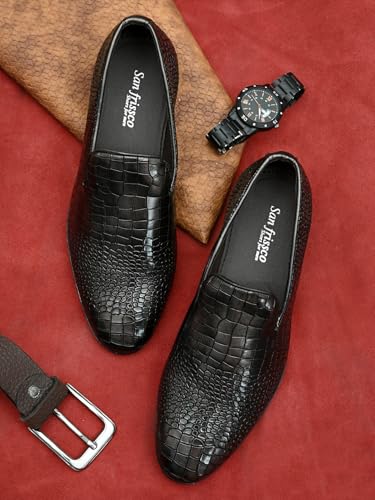 Image of San Frissco Mens Bm 2022 San Frissco Men's Loafers Handcrafted Casual Slip On Shoes Textured Upper /Soft Cushioned Footbed with TPR Sole /Comfortable Lightweight Flexible for Party, Office 9 (Copper)